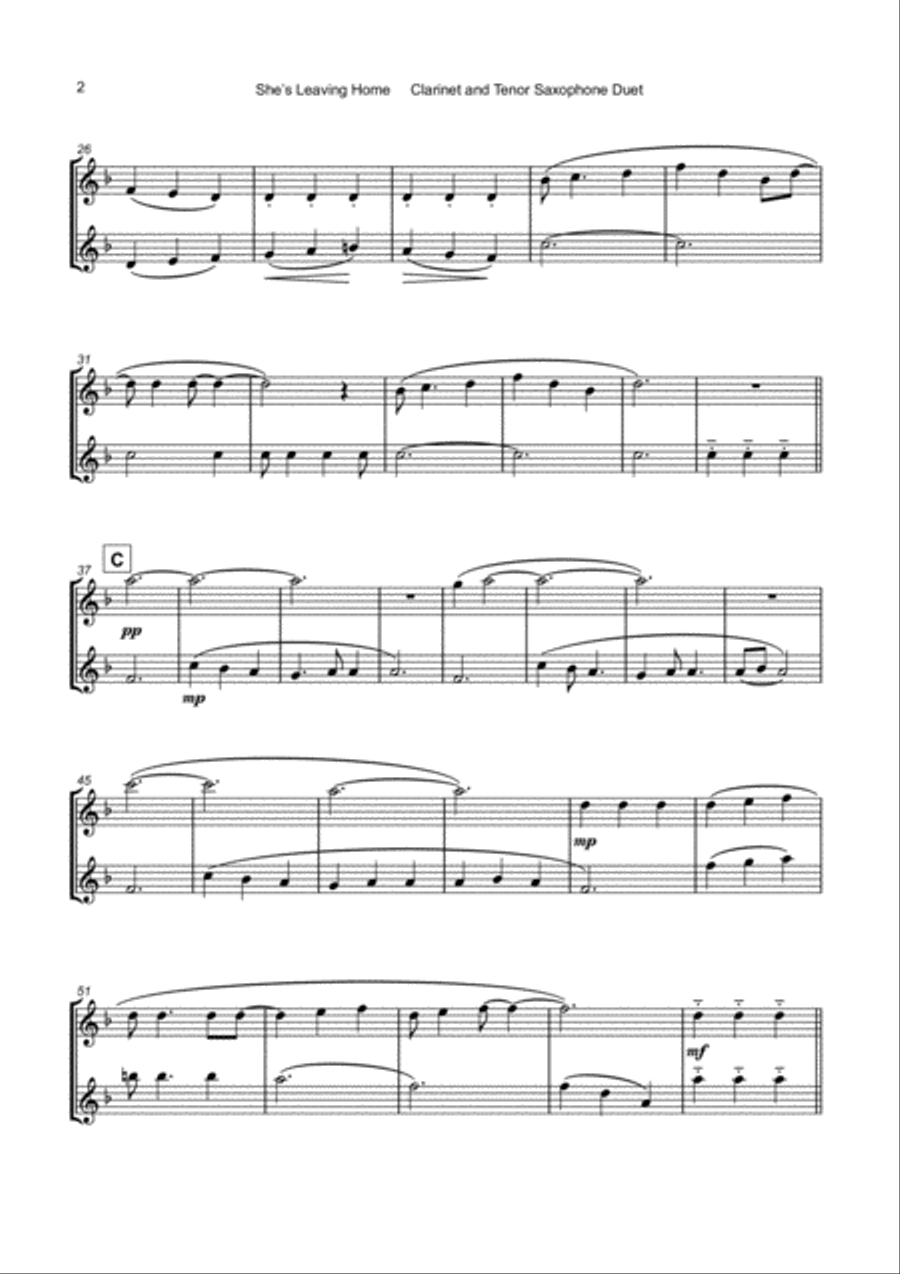 She's Leaving Home Woodwind Duet scores gallery preview page 3
