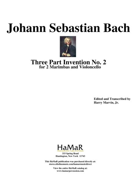 Three Part Invention No. 2 for 2 Marimbas & Cello