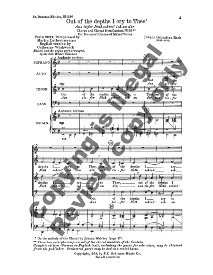 Out of the Depths I Cry to Thee (Aus tiefer Not) 4-Part scores gallery preview page 7