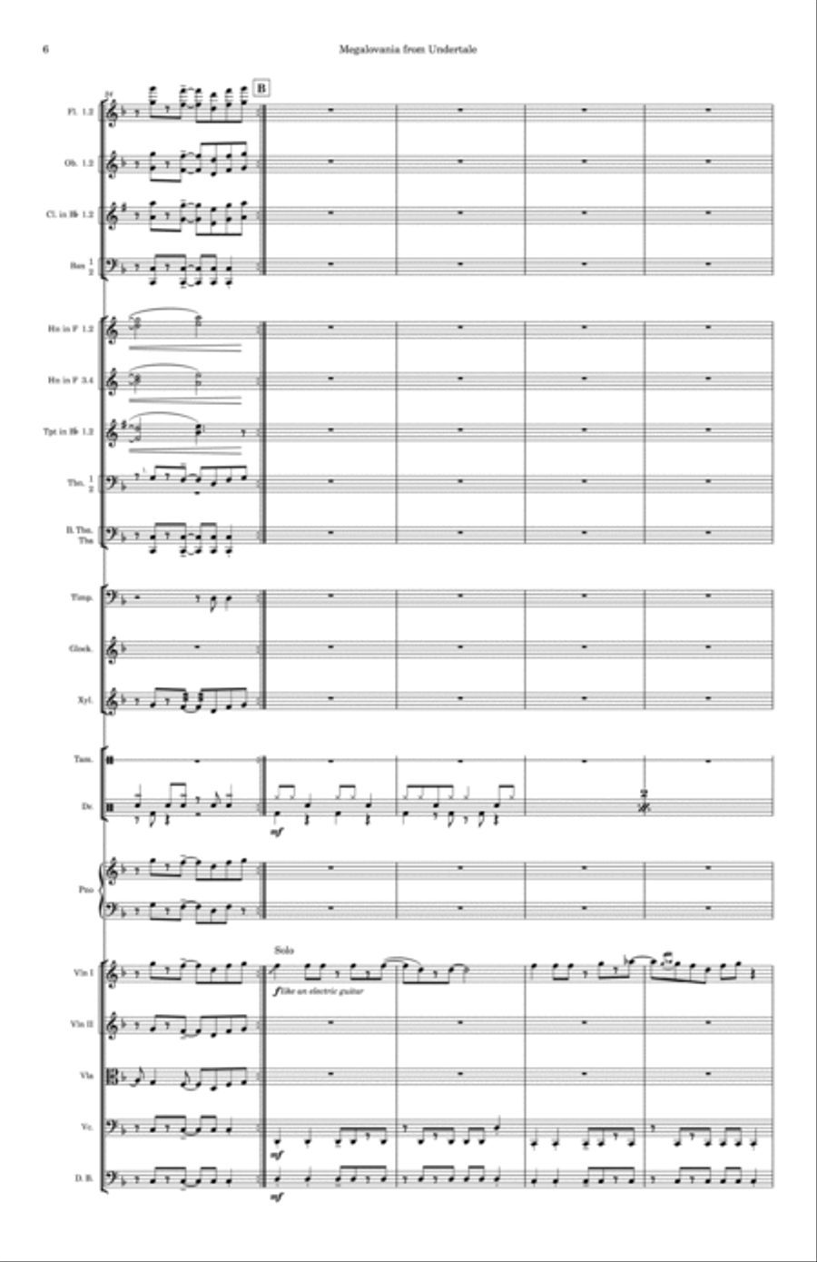 Megalovania Megalovania Full Orchestra scores gallery preview page 6
