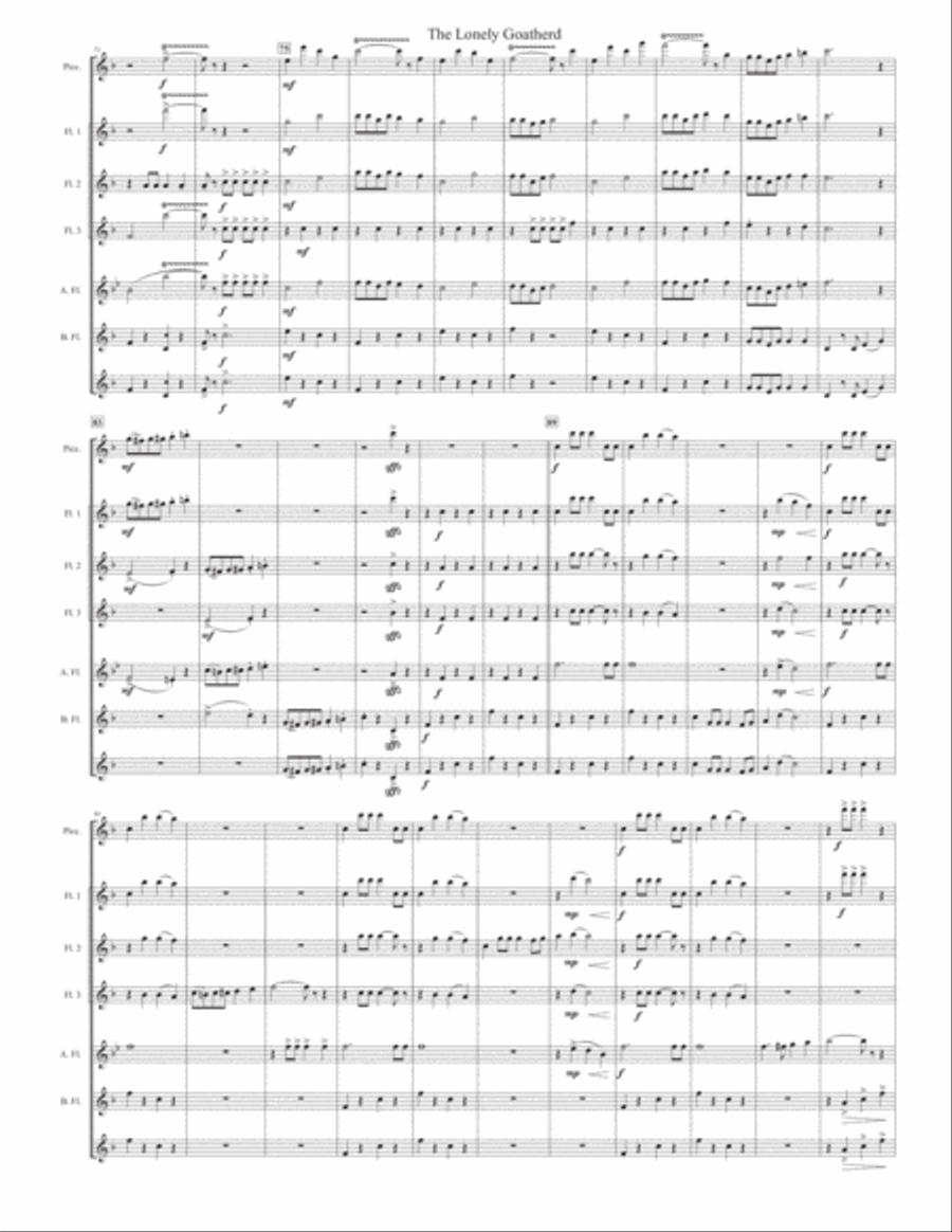 The Lonely Goatherd from the Sound of Music Flute Choir scores gallery preview page 5