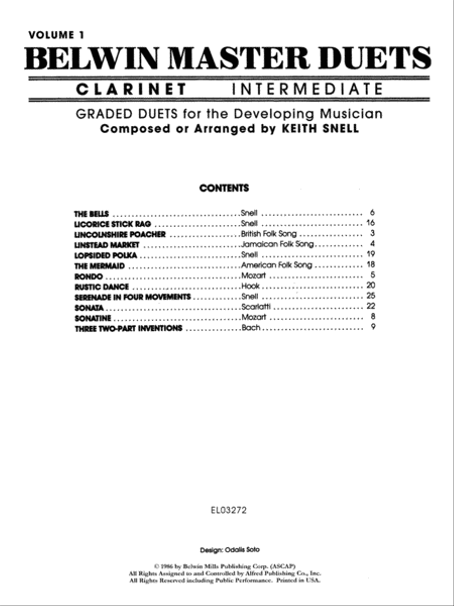 Belwin Master Duets (Clarinet), Volume 1 Clarinet Duet scores gallery preview page 2