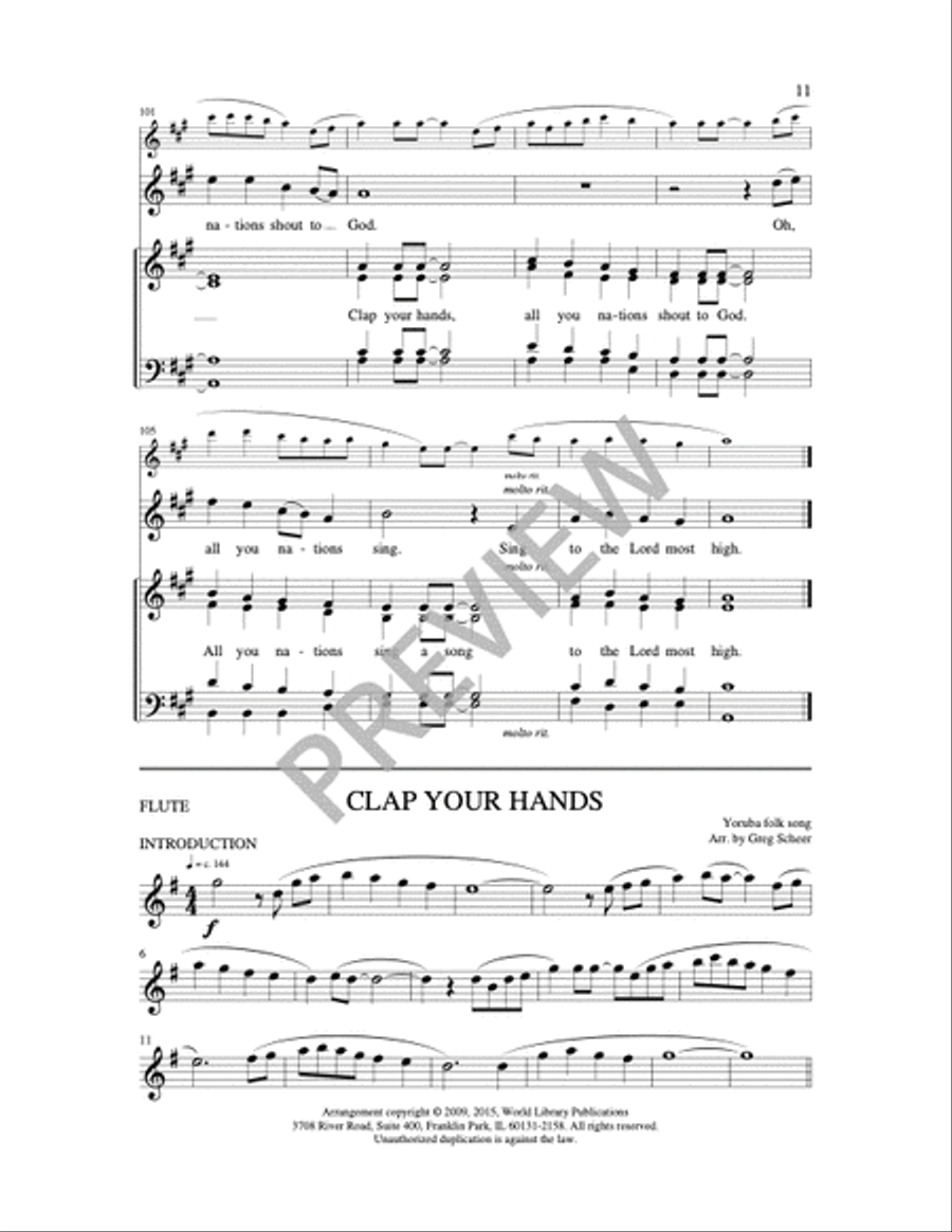 Clap Your Hands 4-Part scores gallery preview page 10