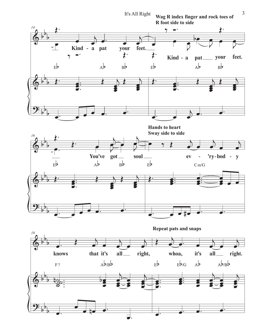 It's All Right Unison Choir scores gallery preview page 3