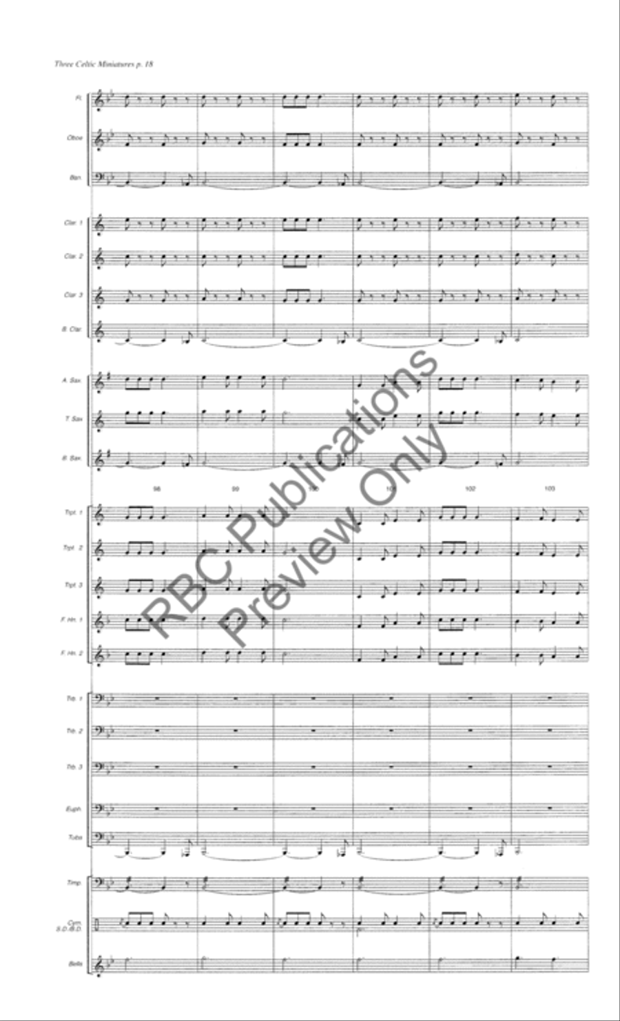 Three Celtic Miniatures (Score) Concert Band scores gallery preview page 21