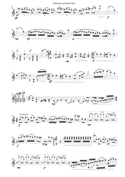 Variations on Oyfn Yam for solo violin image number null