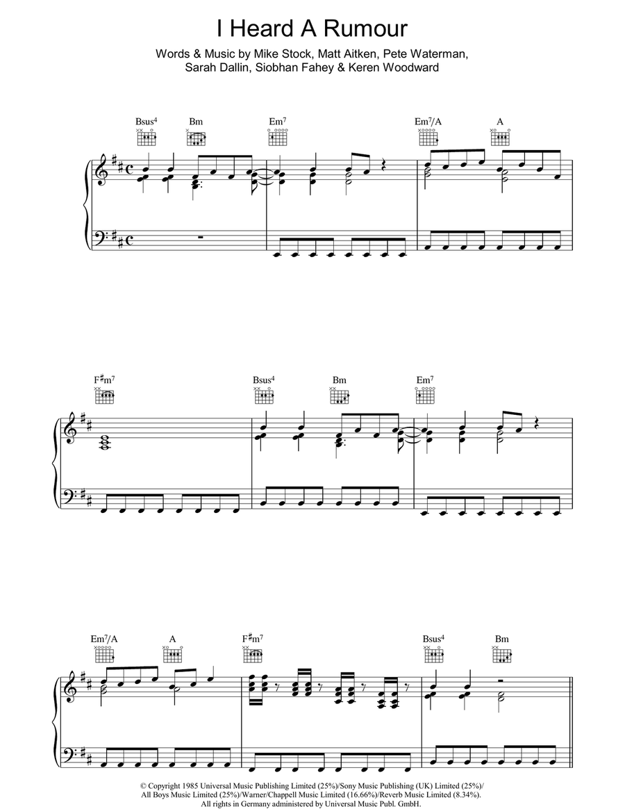 I Heard A Rumour I Heard A Rumour Acoustic Guitar scores gallery preview page 1