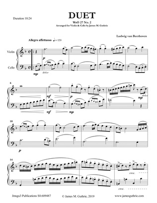 Beethoven: Duet WoO 27 No. 2 for Violin & Cello
