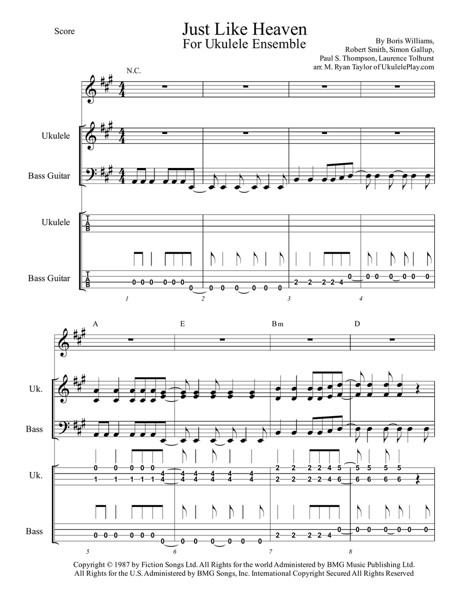 Just Like Heaven Small Ensemble scores gallery preview page 1