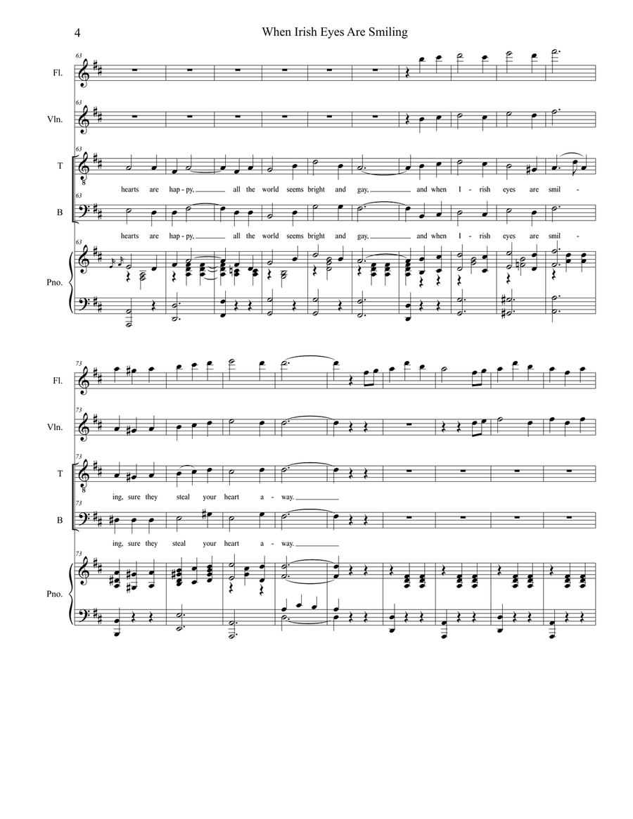 When Irish Eyes Are Smiling (Duet for Tenor and Bass Solo) Bass Voice scores gallery preview page 4