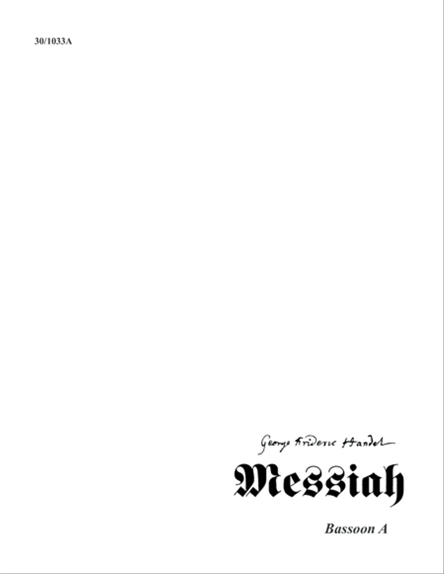 Book cover for Messiah - Bassoon A