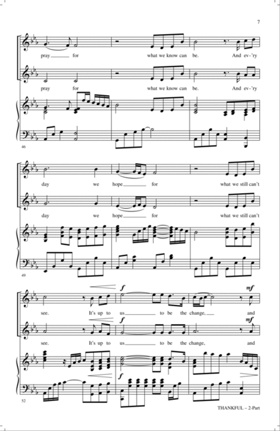 Thankful (arr. Mark Hayes) 2-Part scores gallery preview page 6