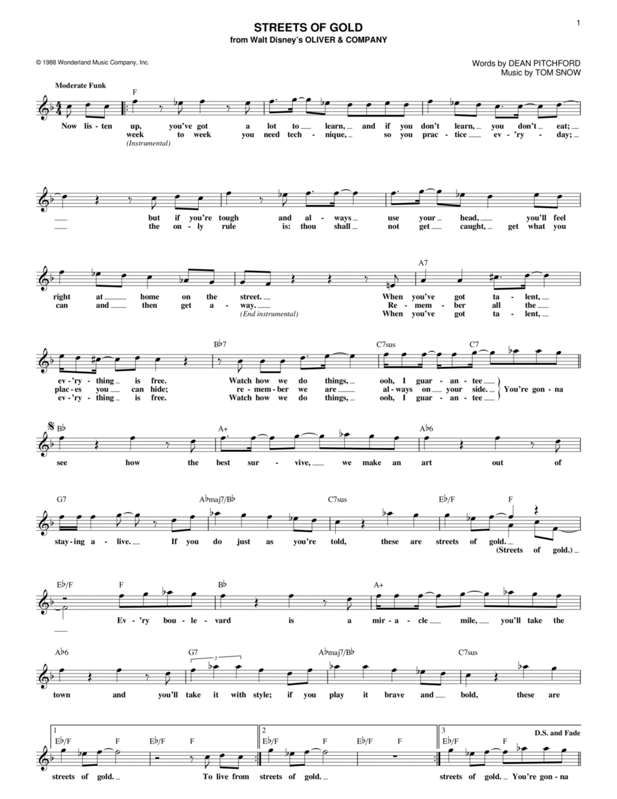 Streets Of Gold Guitar scores gallery preview page 1
