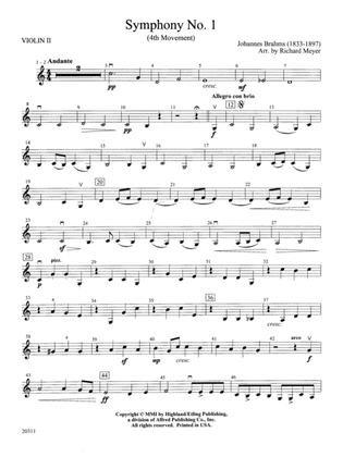 Symphony No. 1 (4th Movement ): 2nd Violin