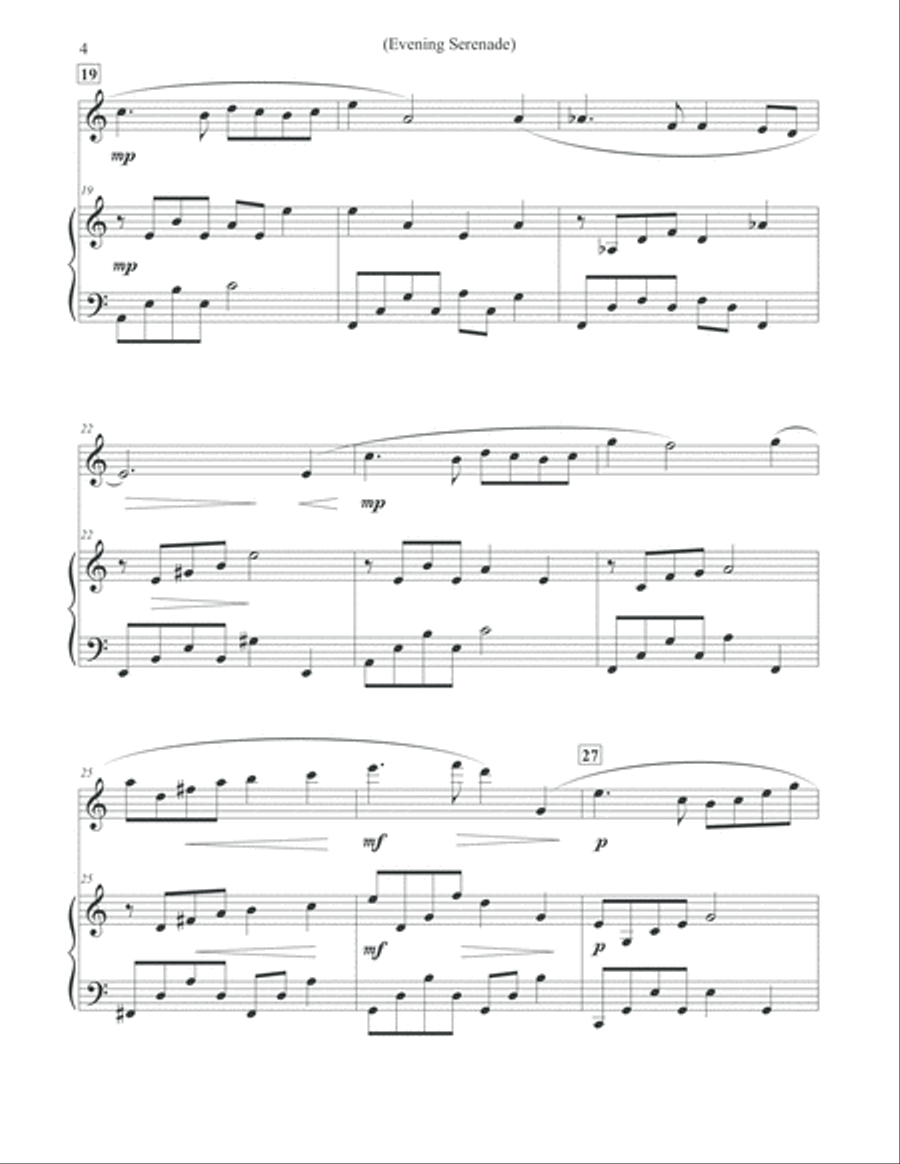 Evening Serenade - Flute & Piano Flute Solo scores gallery preview page 4