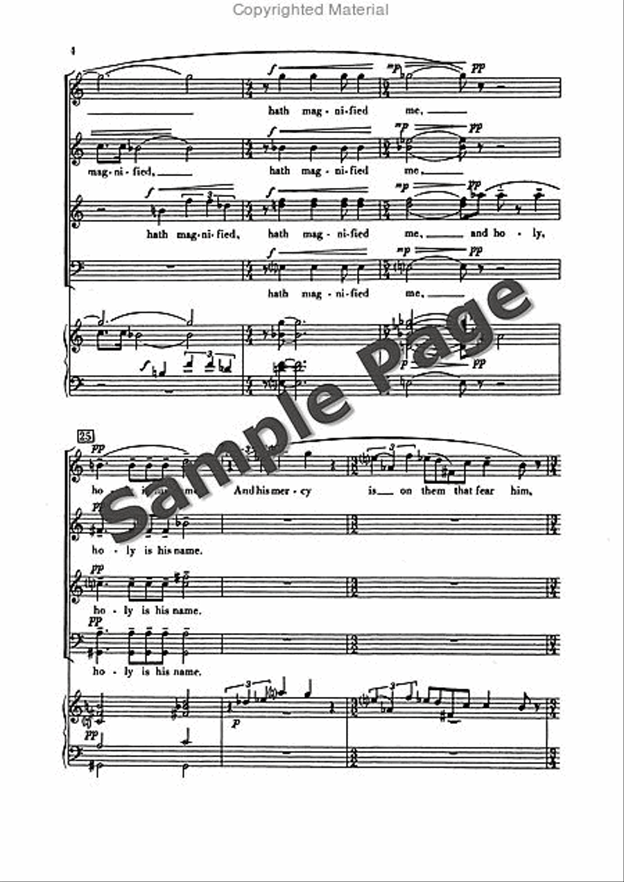 Magnificat and Nunc Dimittis 4-Part scores gallery preview page 7