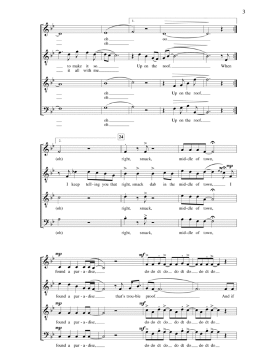 Up On the Roof 4-Part scores gallery preview page 3