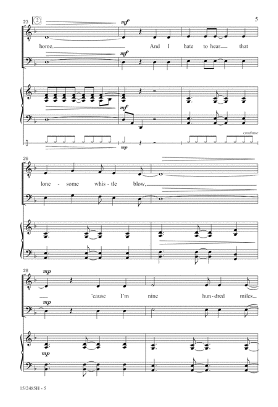 Nine Hundred Miles Nine Hundred Miles 3-Part scores gallery preview page 5