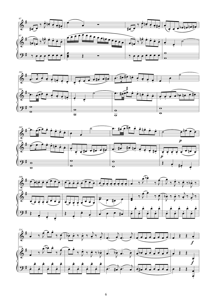 Mozart - Violin Sonata No.18 in G major KV 301 for Violin and Piano - Score and Part Violin Solo scores gallery preview page 6