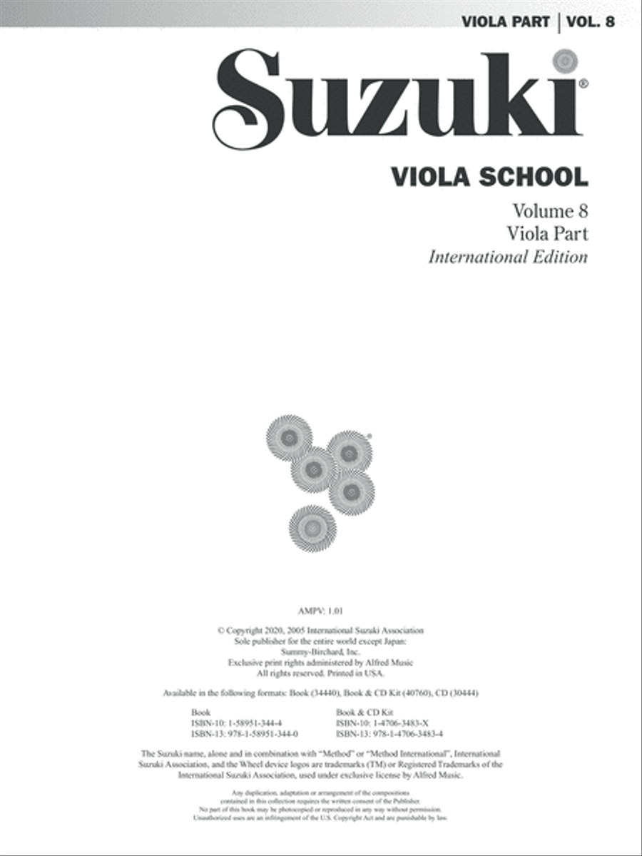 Suzuki Viola School, Volume 8