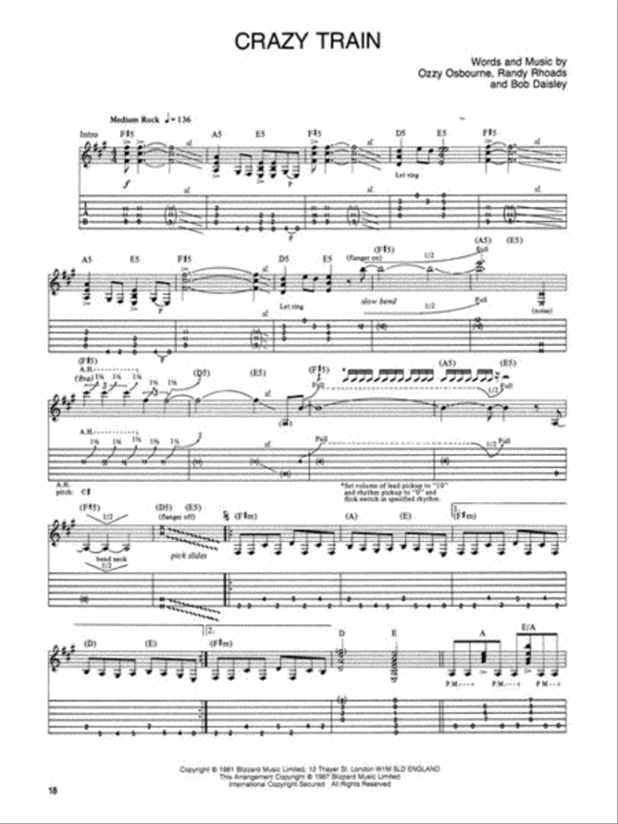 Ozzy Osbourne – Randy Rhoads Tribute Electric Guitar scores gallery preview page 10