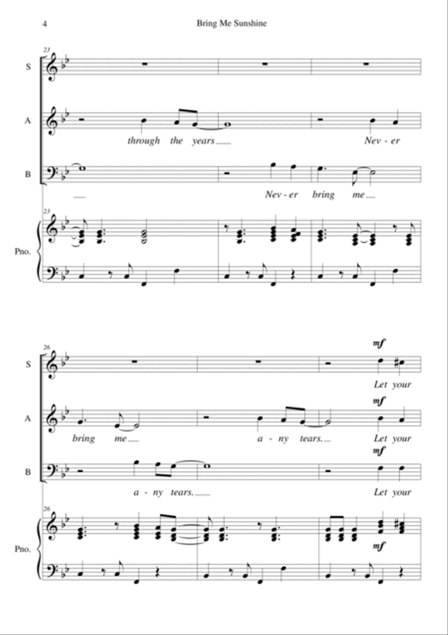Bring Me Sunshine 3-Part scores gallery preview page 4