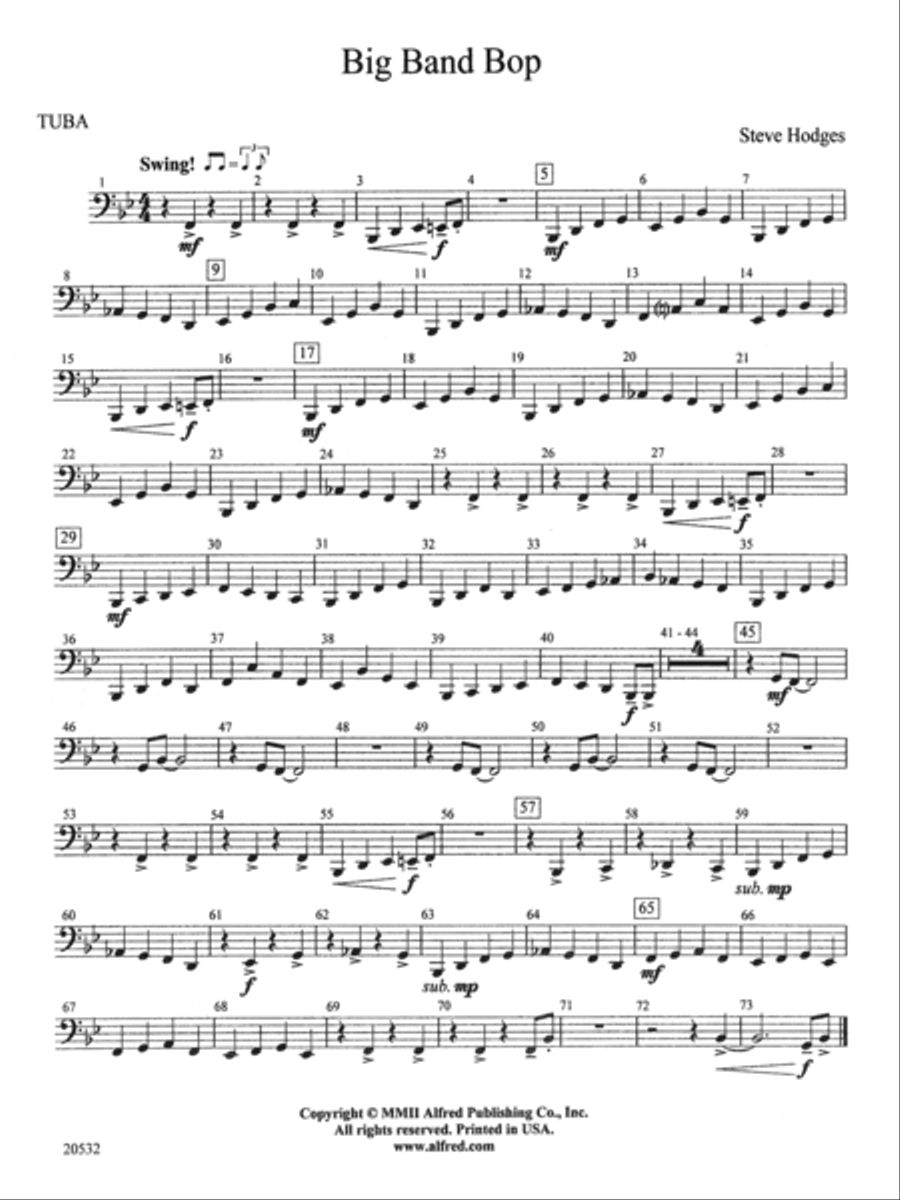 Big Band Bop: Tuba Concert Band scores gallery preview page 1