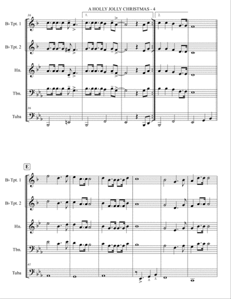 A Holly Jolly Christmas A Holly Jolly Christmas Brass Ensemble scores gallery preview page 5