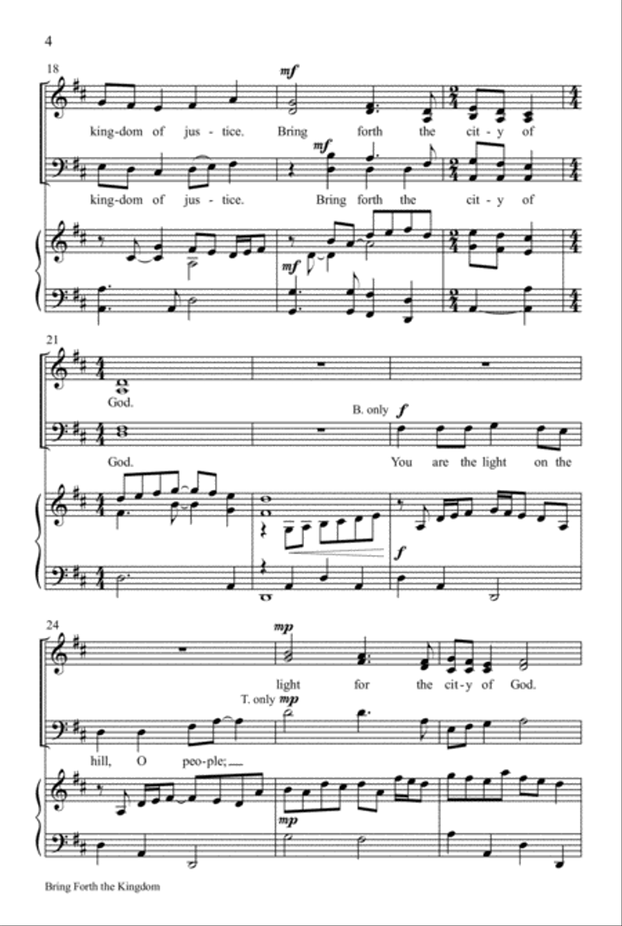 Bring Forth the Kingdom 4-Part scores gallery preview page 4