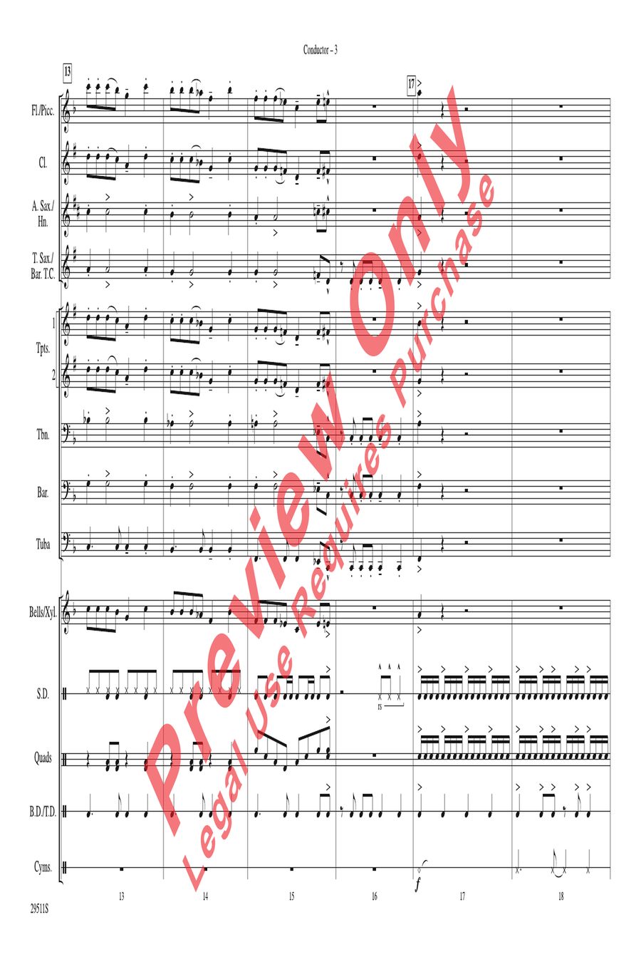 Wipe Out - score Marching Band scores gallery preview page 4