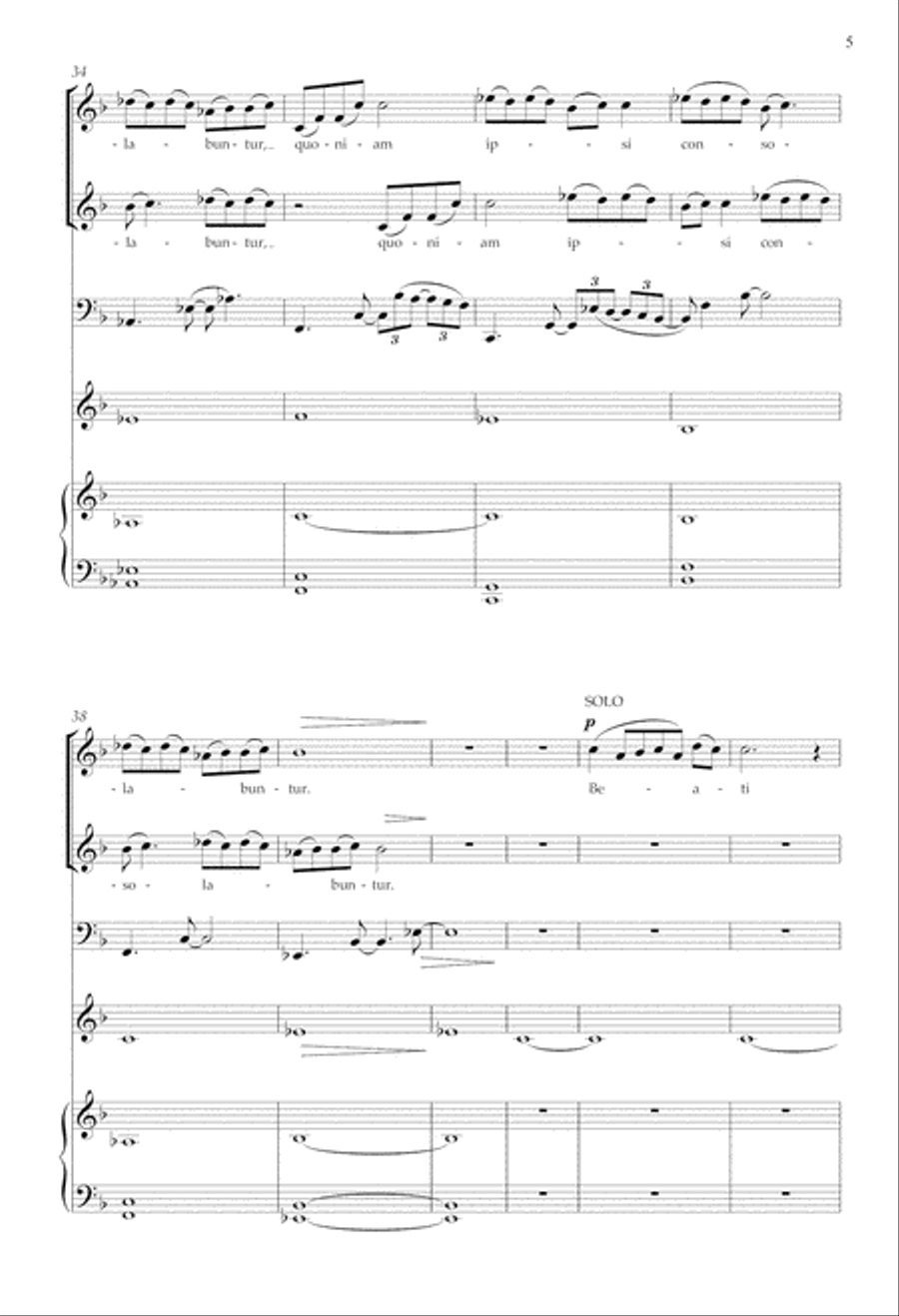 Beatitude IV: Beati qui lugent (Blessed are they that grieve) Women's Choir scores gallery preview page 5