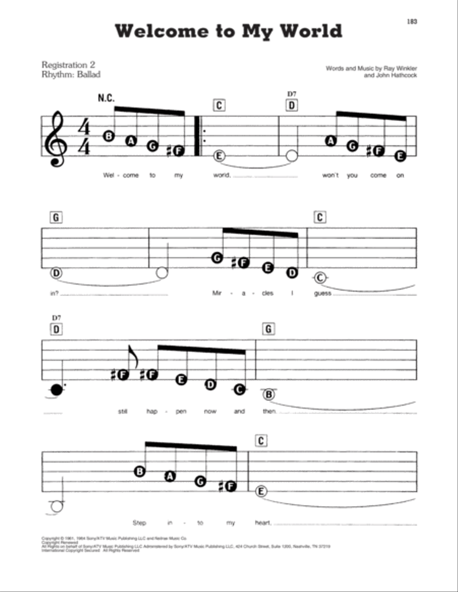Welcome To My World Electronic Keyboard scores gallery preview page 1
