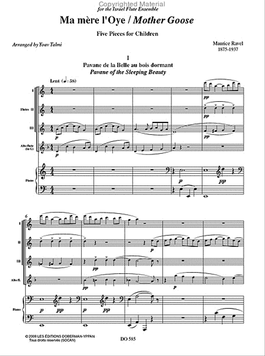 Ma mère l'oye (4 fl. / pno) Flute scores gallery preview page 2