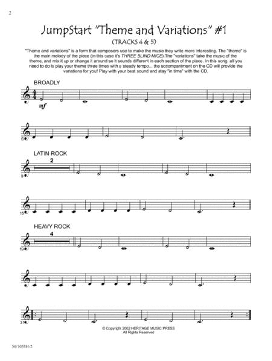 JumpStart - Trumpet/Cornet/Baritone TC Baritone Horn TC scores gallery preview page 2
