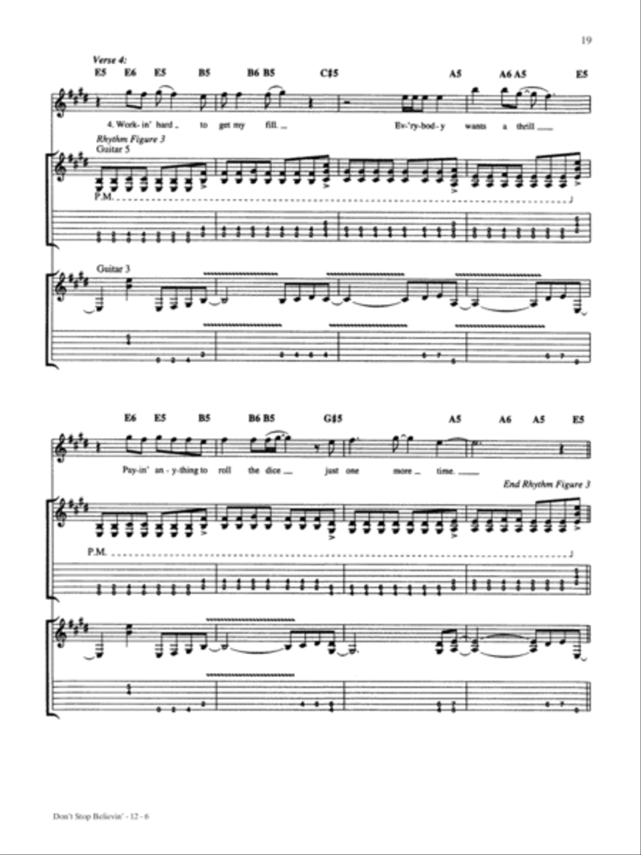 Don't Stop Believin' Guitar Tablature scores gallery preview page 6