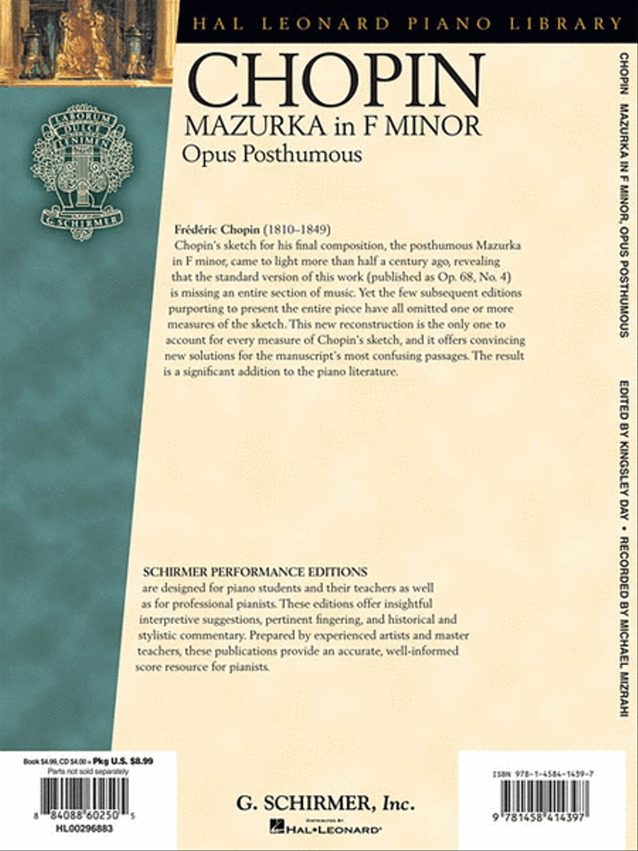 Frédéric Chopin – Mazurka in F minor, Op. post. Piano Solo scores gallery preview page 2