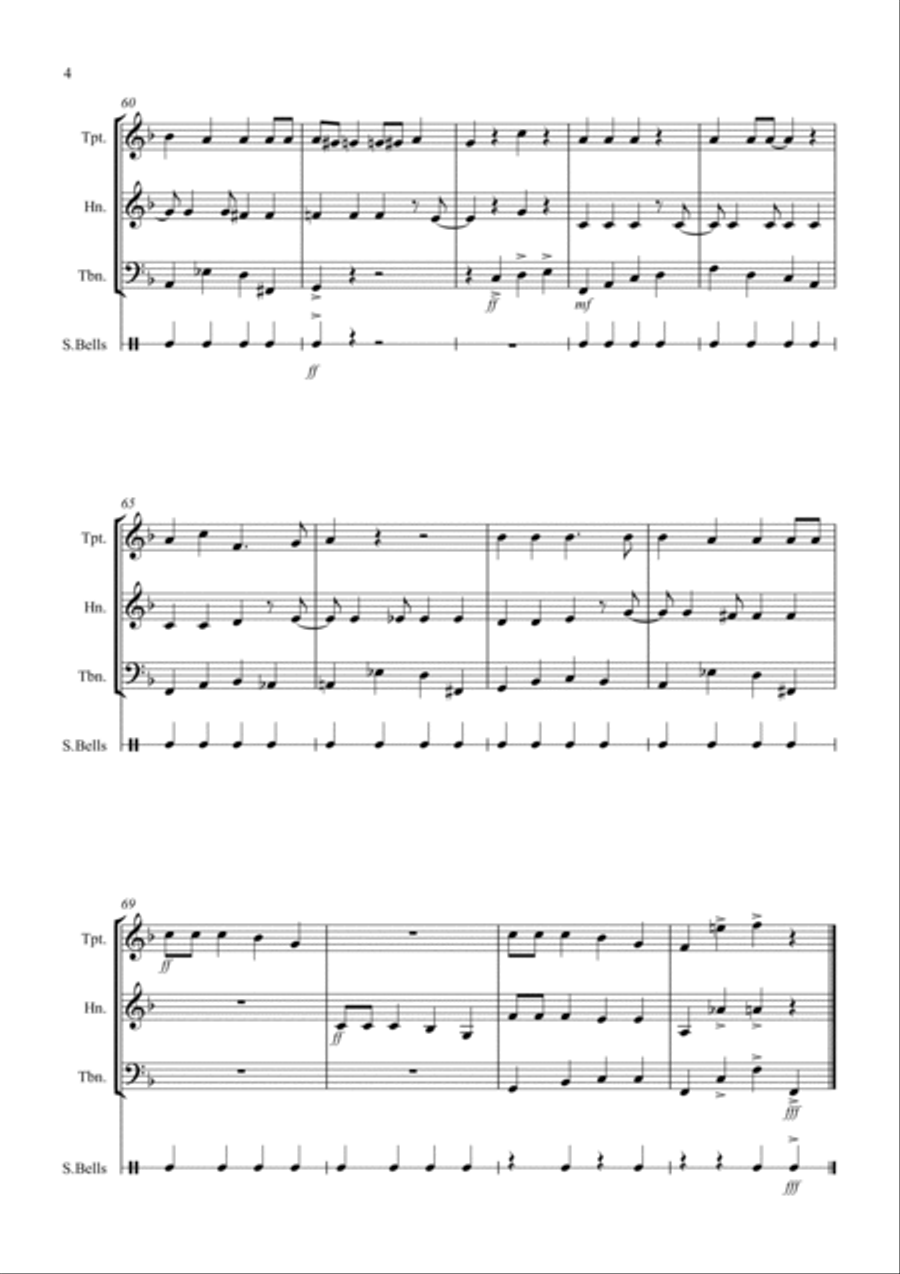 Jingle Bells (jazzy style!) for Brass Trio Jingle Bells (jazzy style!) for Brass Trio Brass Trio scores gallery preview page 4