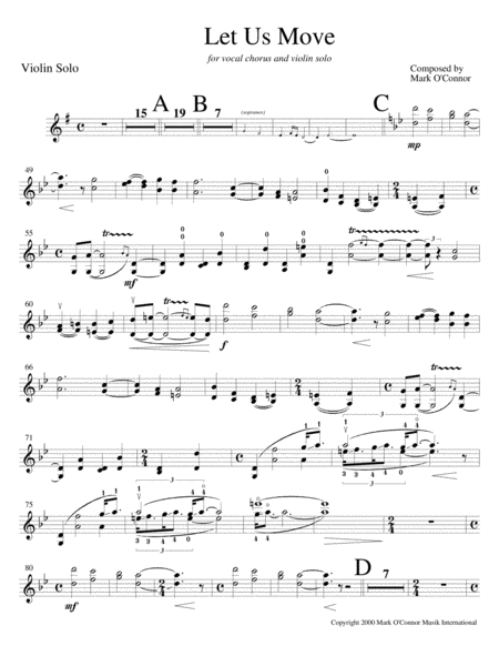 Let Us Move (violin part - vocal choir and violin solo) image number null
