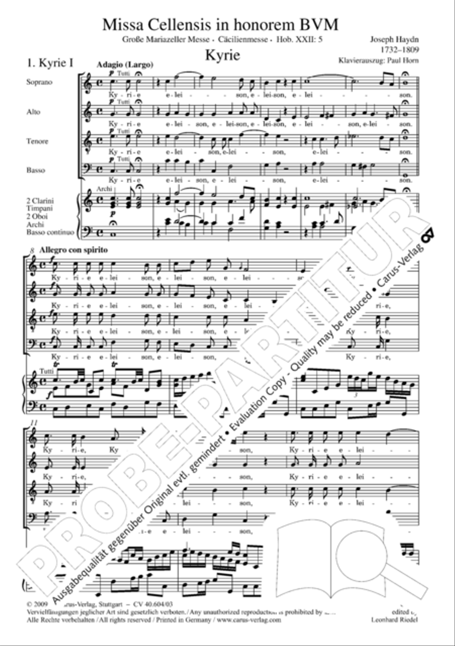 Grosse Mariazeller Messe in C 4-Part scores gallery preview page 10