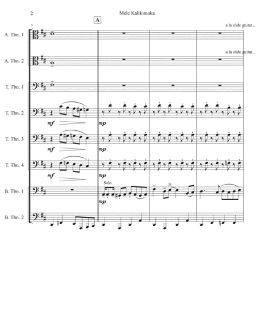 Mele Kalikimaka Mele Kalikimaka Brass Ensemble scores gallery preview page 2