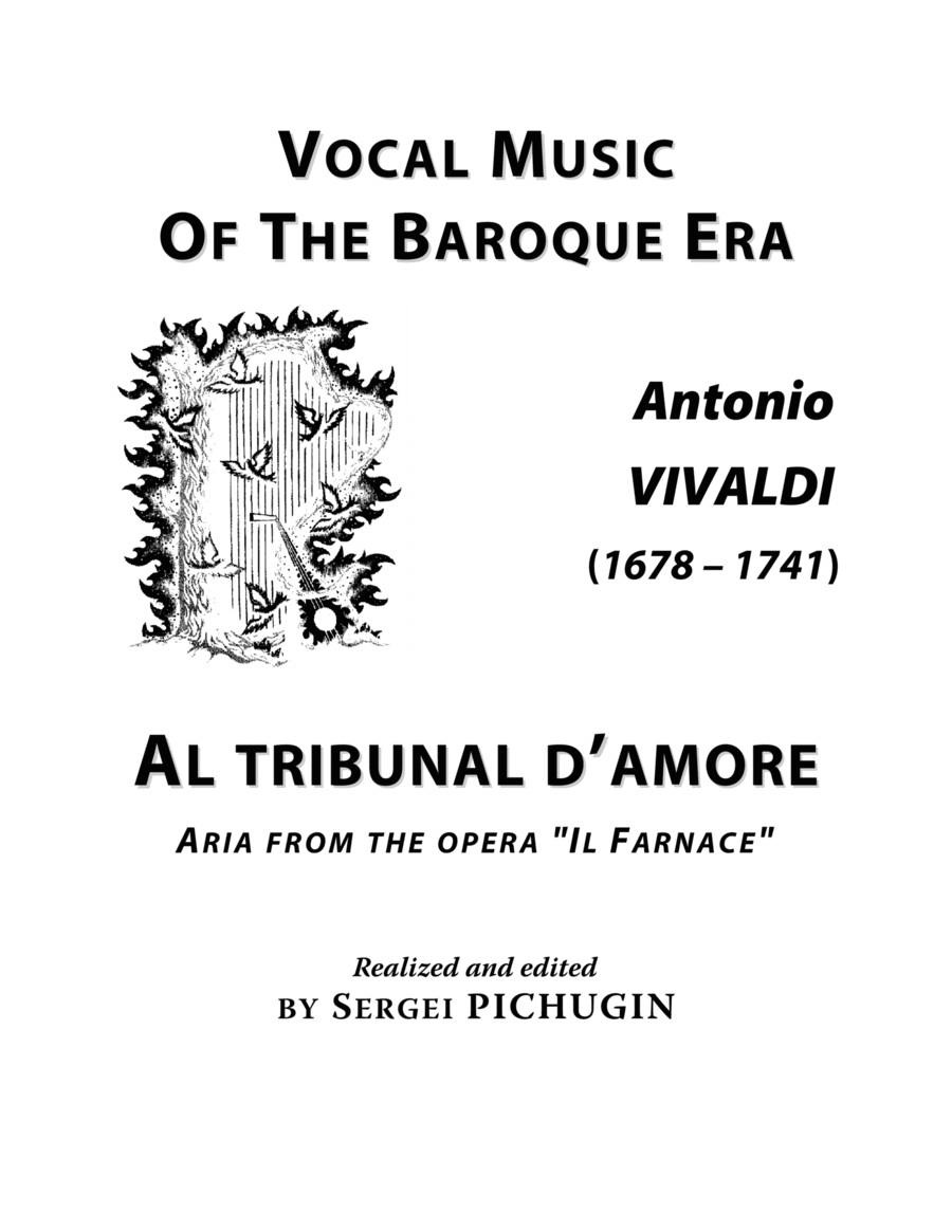 VIVALDI Antonio: Al tribunal d'amore, an aria from the opera "Il Farnace", arranged for Voice and Pi image number null