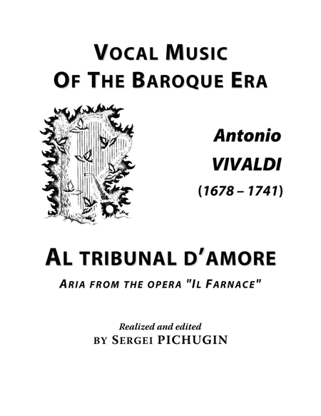 VIVALDI Antonio: Al tribunal d'amore, an aria from the opera "Il Farnace", arranged for Voice and Pi image number null