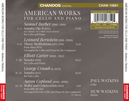 American Works for Cello & Piano image number null