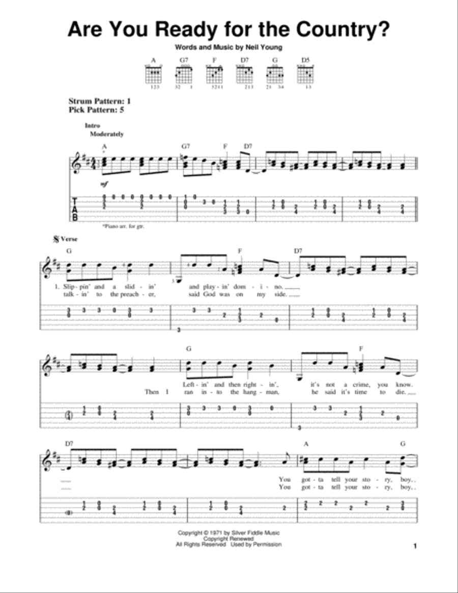Are You Ready For The Country? Acoustic Guitar scores gallery preview page 1