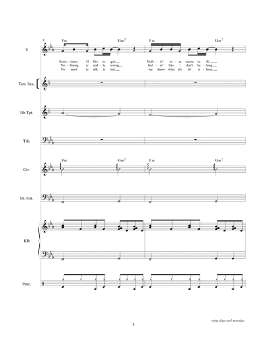 Rainy Days And Mondays Small Ensemble scores gallery preview page 5