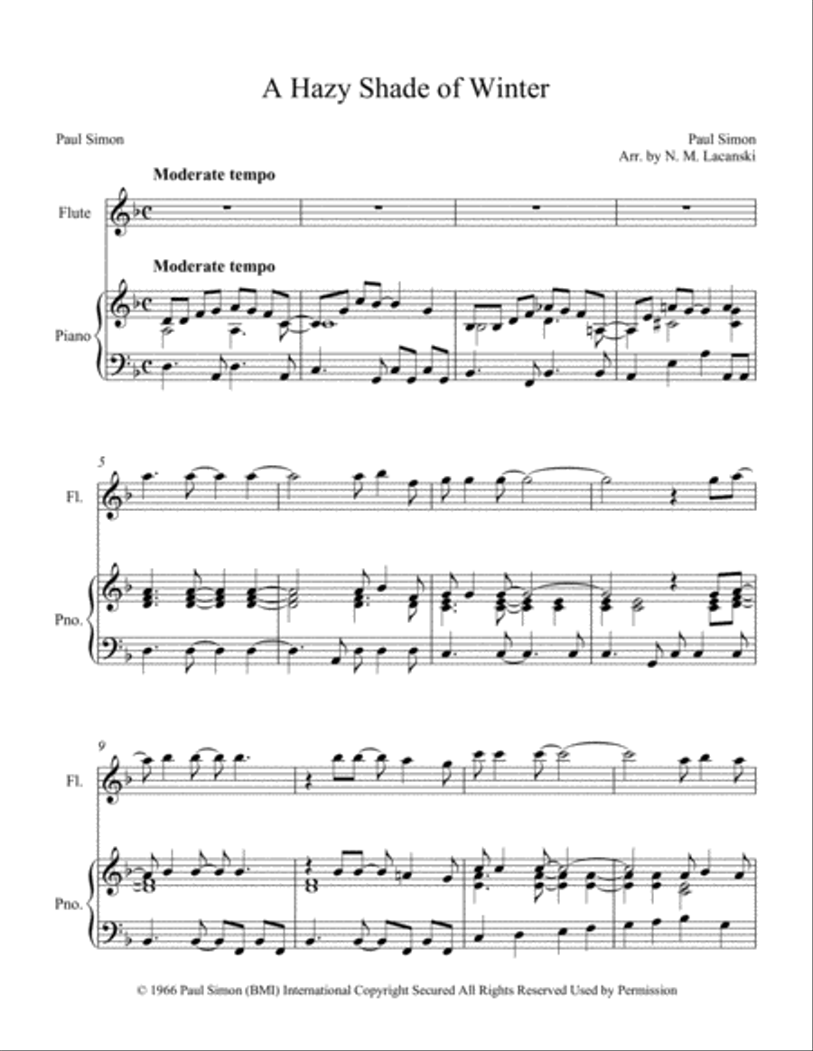A Hazy Shade Of Winter Flute Solo scores gallery preview page 2