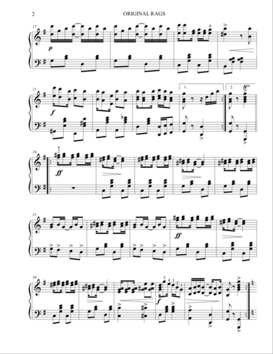 Original Rags Original Rags Piano Solo scores gallery preview page 2