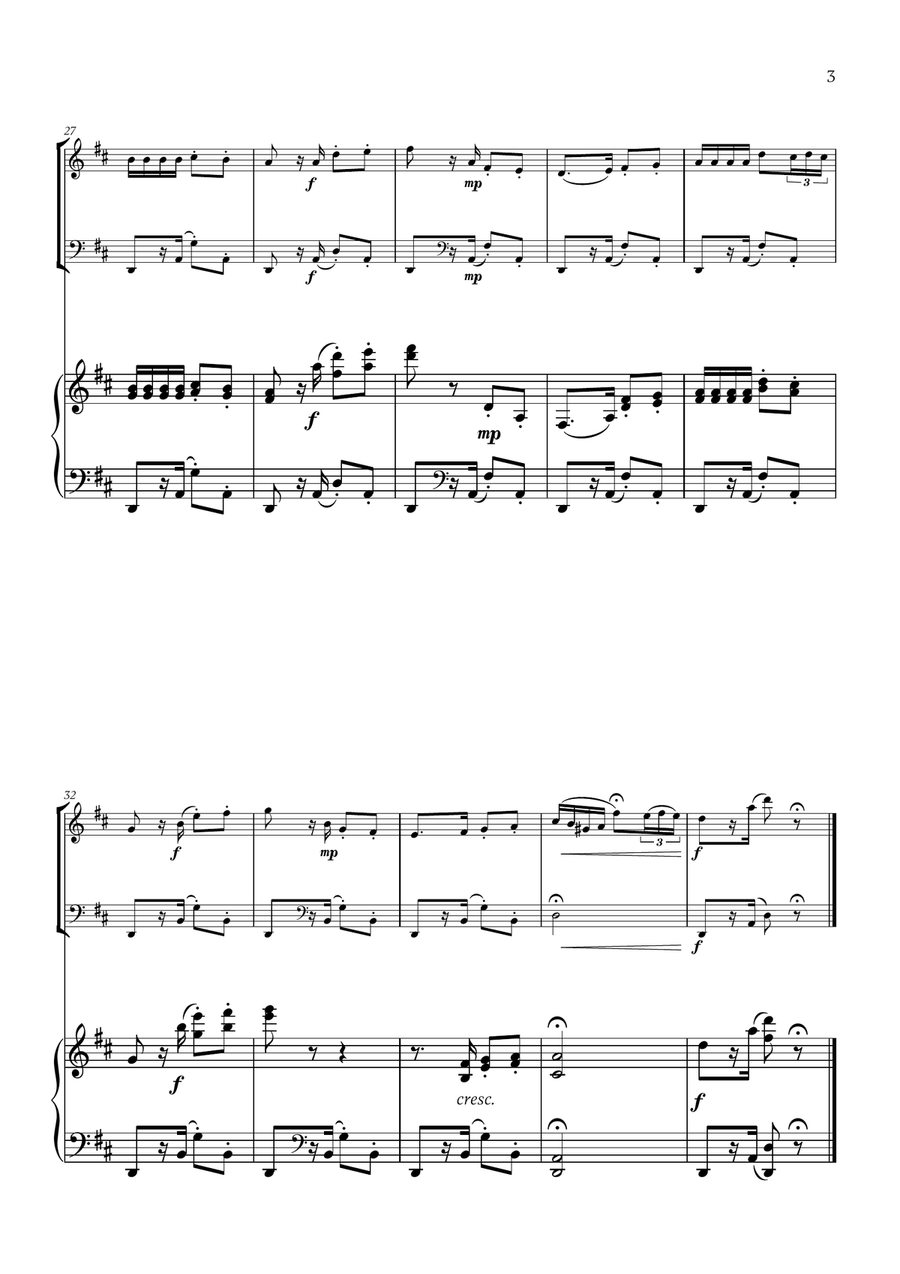 Georges Bizet - Habanera (from Carmen) for Oboe, Cello and Piano Oboe scores gallery preview page 3
