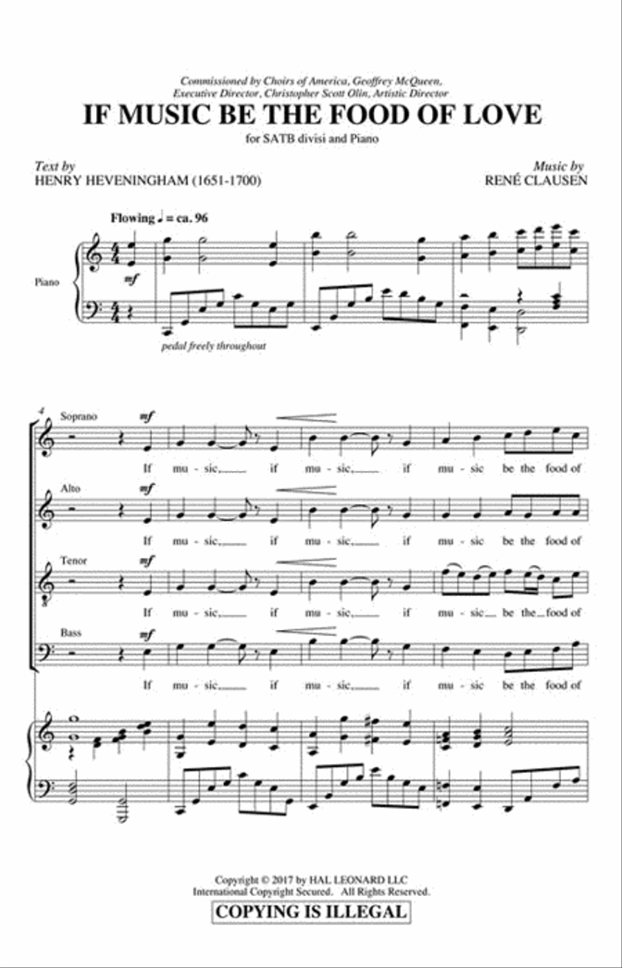 If Music Be the Food of Love 4-Part scores gallery preview page 2