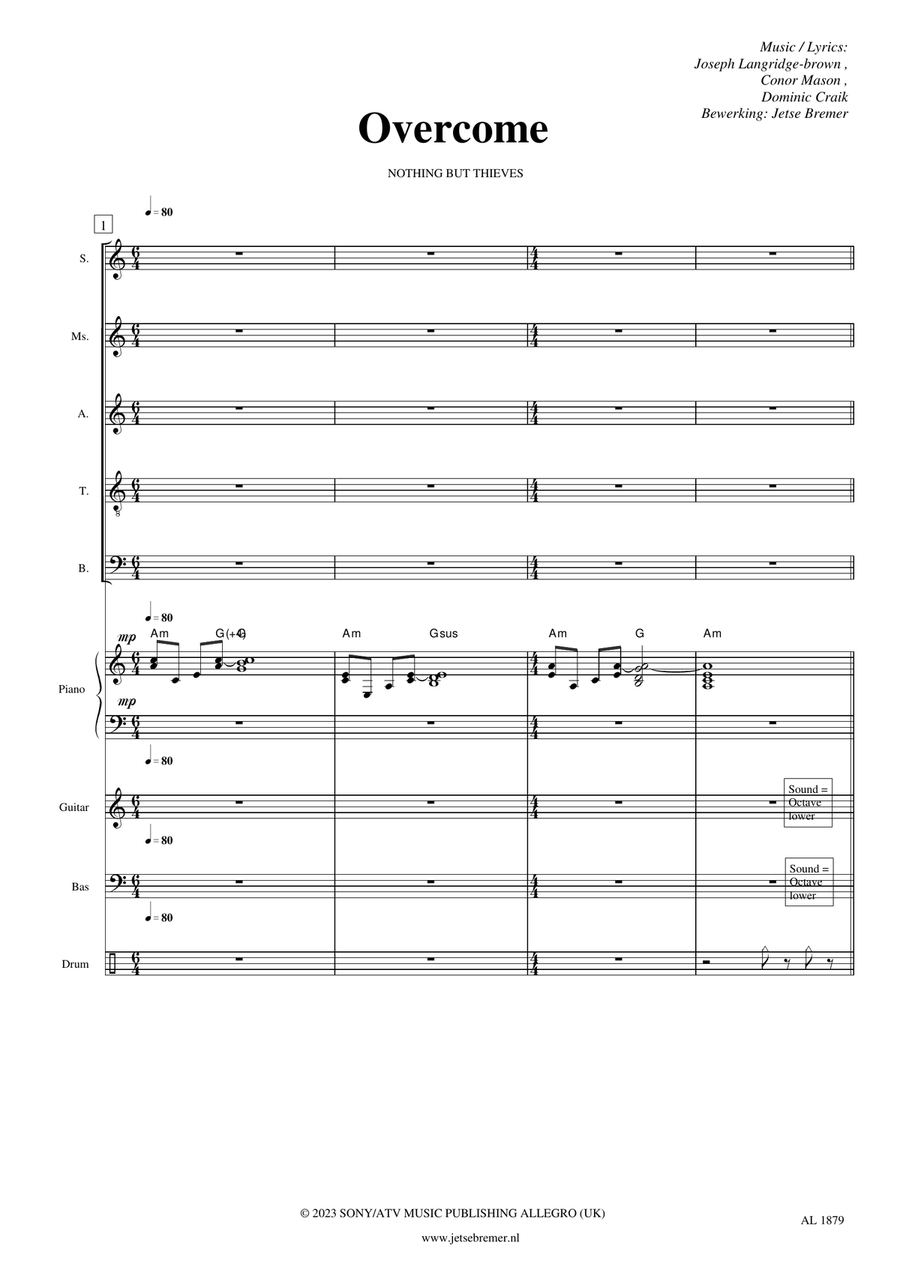 Overcome Choir scores gallery preview page 1